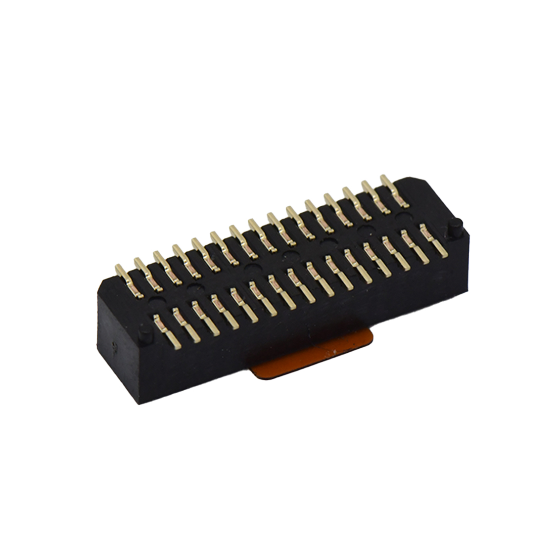 B0802板对板连接器Pitch 0.8 H2.9mm单槽双排 SMT型母座 30Pin黑色 Gold flash,PA9T 2300